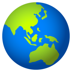 JoyPixels 显示亚洲和澳洲的地球仪