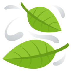 JoyPixels leaf fluttering in wind