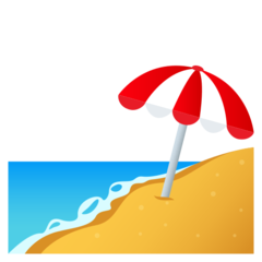 JoyPixels beach with umbrella