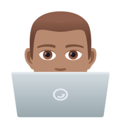 JoyPixels man technologist: medium skin tone