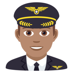 JoyPixels man pilot: medium skin tone