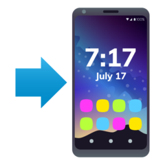 JoyPixels mobile phone with arrow