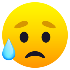 JoyPixels sad but relieved face
