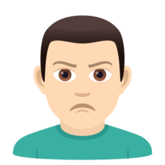 JoyPixels man pouting: light skin tone