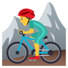 JoyPixels man mountain biking