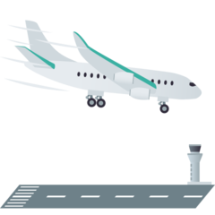 JoyPixels airplane arrival