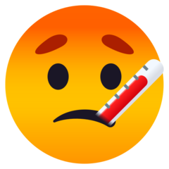 JoyPixels face with thermometer