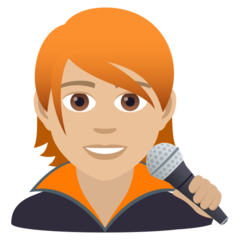 JoyPixels singer: medium-light skin tone