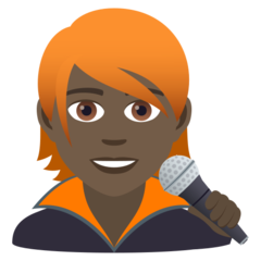 JoyPixels singer: dark skin tone