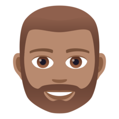JoyPixels man: medium skin tone, beard