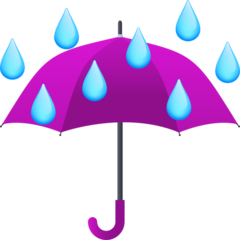 JoyPixels umbrella with rain drops