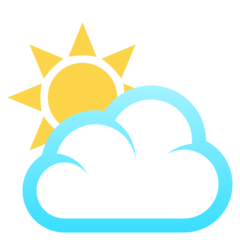 JoyPixels sun behind cloud