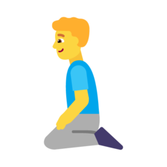 Microsoft man kneeling