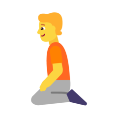 Microsoft person kneeling