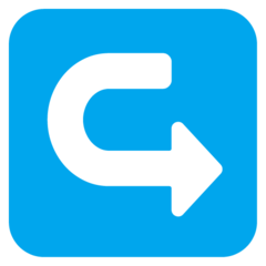 Microsoft left arrow curving right