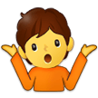 Samsung person shrugging