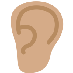 Twitter ear: medium skin tone