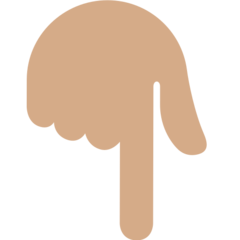 Twitter backhand index pointing down: medium skin tone