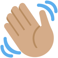Twitter waving hand: medium skin tone