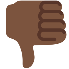 Twitter thumbs down: dark skin tone
