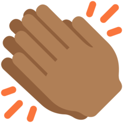 Twitter clapping hands: medium-dark skin tone