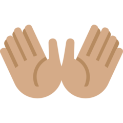 Twitter open hands: medium skin tone