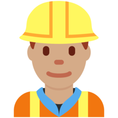 Twitter man construction worker: medium skin tone
