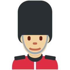 Twitter man guard: medium-light skin tone