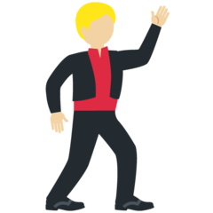 Twitter man dancing: medium-light skin tone