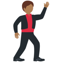 Twitter man dancing: medium-dark skin tone