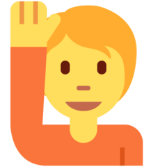 Twitter person raising hand
