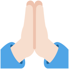 Twitter folded hands: light skin tone