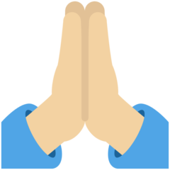 Twitter folded hands: medium-light skin tone