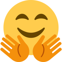 Twitter smiling face with open hands