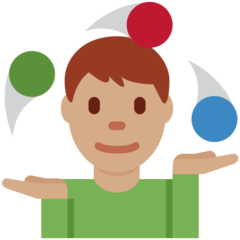 Twitter man juggling: medium skin tone