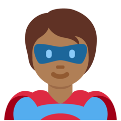 Twitter superhero: medium-dark skin tone