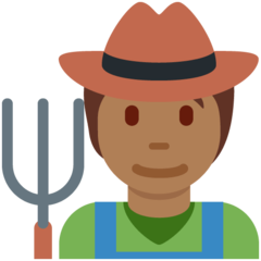 Twitter farmer: medium-dark skin tone