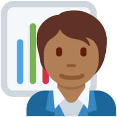 Twitter office worker: medium-dark skin tone