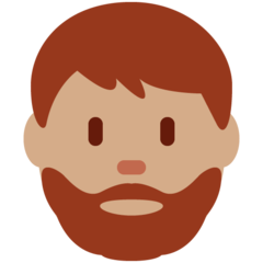 Twitter man: medium skin tone, beard