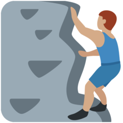 Twitter man climbing: medium skin tone