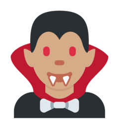 Twitter man vampire: medium skin tone