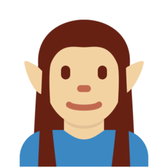 Twitter man elf: medium-light skin tone