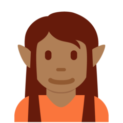 Twitter elf: medium-dark skin tone