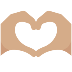 Twitter heart hands: medium skin tone