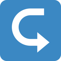 Twitter left arrow curving right