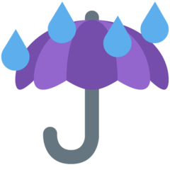 Twitter umbrella with rain drops