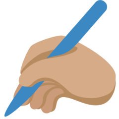 Twitter writing hand: medium skin tone