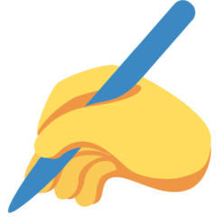 Twitter writing hand