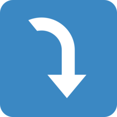 Twitter right arrow curving down