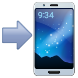 WhatsApp mobile phone with arrow